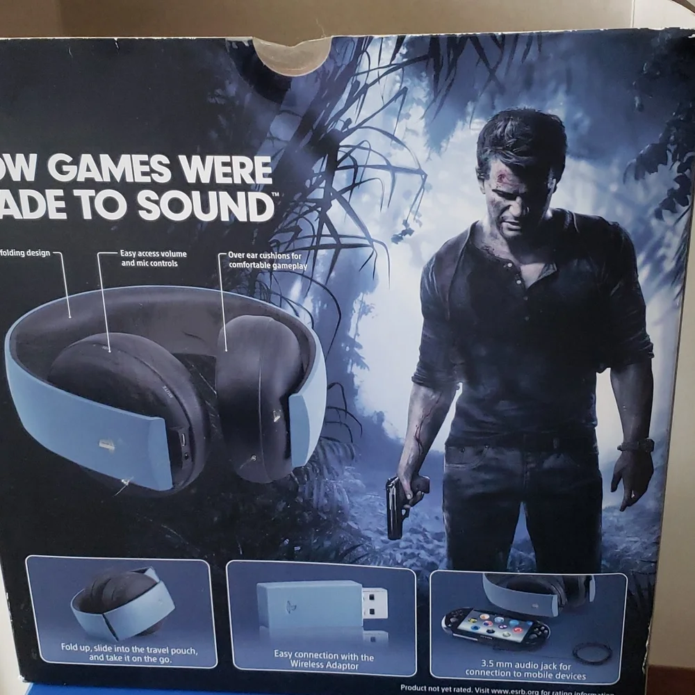 Uncharted 4 Sony Gold Wireless Stereo Headset PS4, PS3, Vita Compatible …